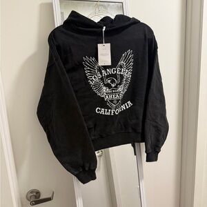 Anine Bing Black Hoodie with Eagle Graphic